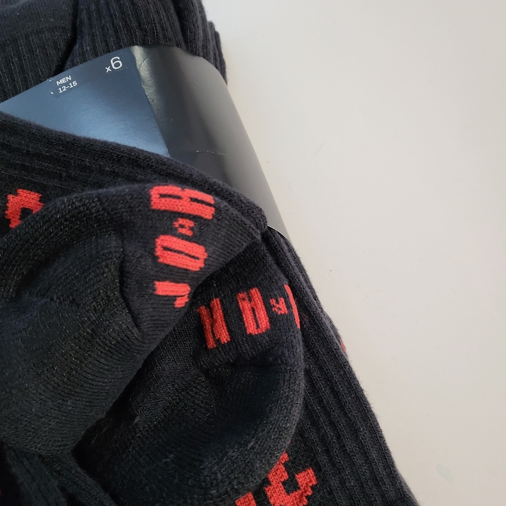Nike Air JORDAN 6-pair Cushioned cotton crew socks 6pk Size XL Black - Picture 3 of 4